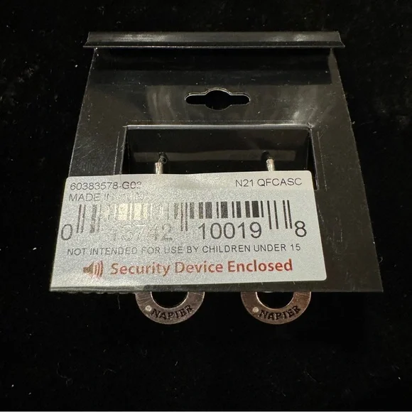 Napier Silver Tone Braided Circle Dangle Earrings - Picture 3 of 3